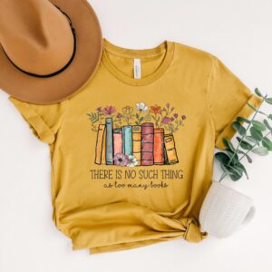 Floral Book T-Shirt: Bookworm Librarian Gift